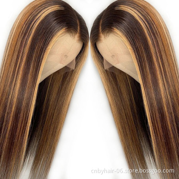 Blonde Highlighted Wig Human Hair, Highlight Body Deep Wave Curly Wig,HD Honey Blonde Highlight Lace Front Wig For Black Women